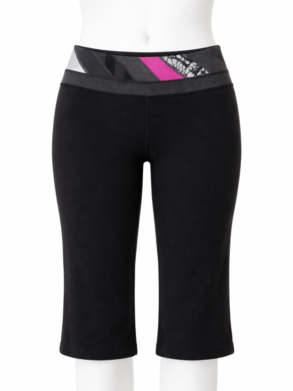 Size 6 Lululemon Women’s Reversible Groove Crop Yoga Pants Black Pink